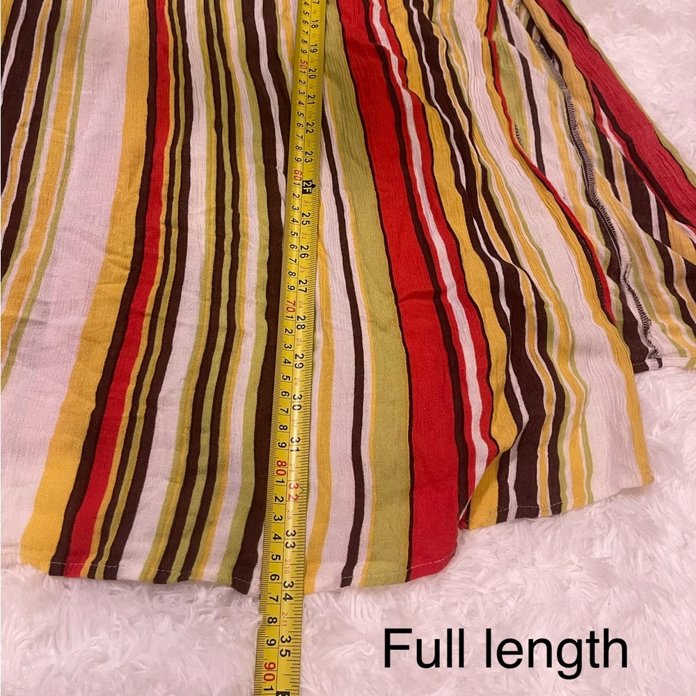 Long striped boho bohemian hippie maxi skirt with slit Venus size Small - Picture 6 of 7